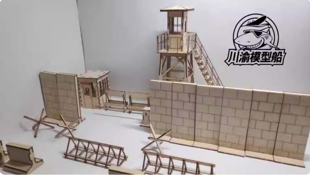 1/35 Berlin Wall Checkpoint Tank Military Diorama DIY Set