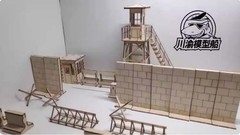 1/35 Berlin Wall Checkpoint Tank Military Diorama DIY Set