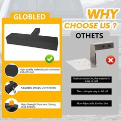 GLOBLED Tow Hitch Mount Bumper Step Alloy Steel Hitch Step 2in Receiver Anti Sli