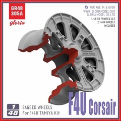 Gloria GR48305A 1/48 F4U Corsair Sagged Wheels (Type 1) for Tamiya Kit