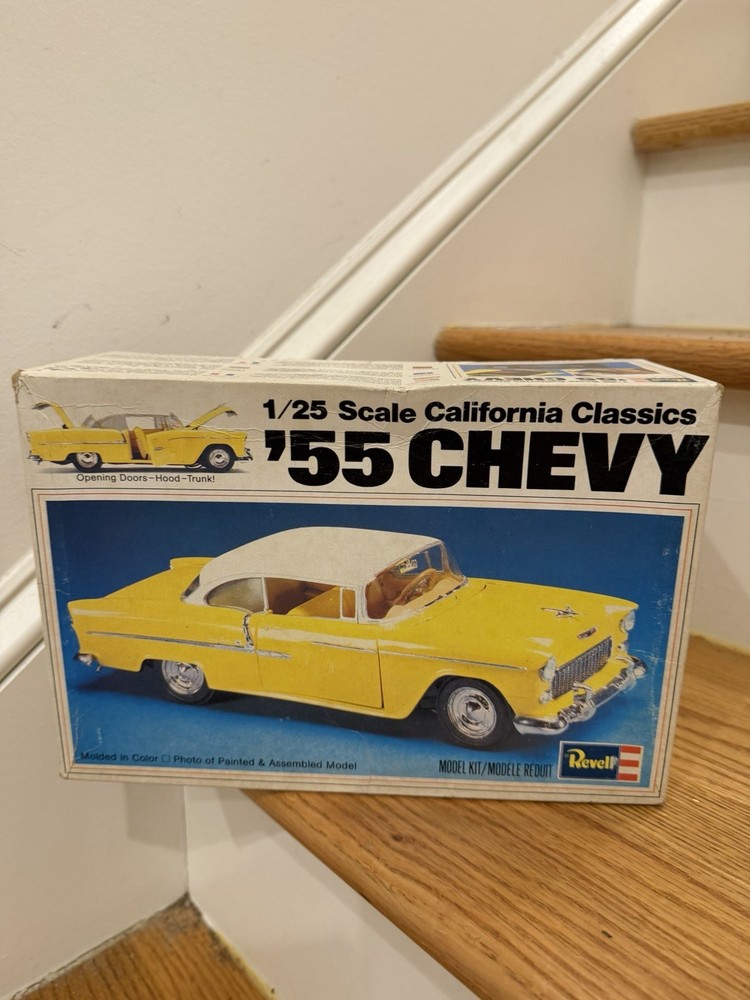 Partially assembled Revell ’55 Chevy California Classic Kit