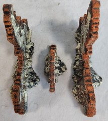 BOMBED BUILDING BRICK WALL WWII TOY SOLDIER MILITARY DIORAMA 3 PIECE SET
