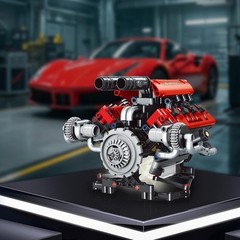 Authentic V8 Engine Model Kit for Kids & Adults – STEM Building Blocks 660 PCS