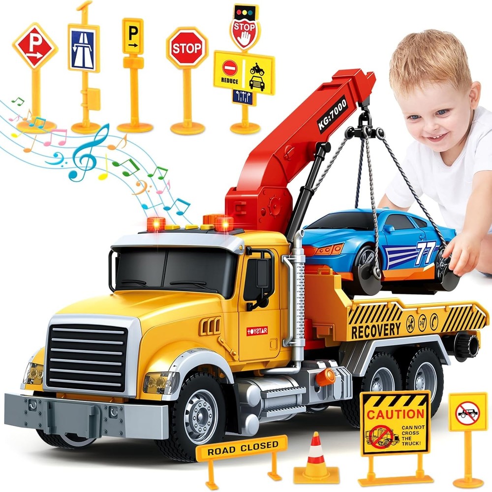 Kids Toys for 3 4 5 6 7 Years Old Boys, 15″ Large Tow Truck Toy, Friction…