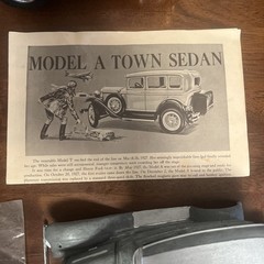Orig vintage Hubley Model A Town Sedan Automobile Metal model kit UNUSED UNBUILT
