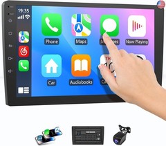 Wireless Double Din Car Stereo with Bluetooth, Wireless CarPlay and Android