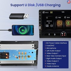 Hodozzy Single Din Car Stereo with CarPlay & Android Auto, 9 Inch Touch
