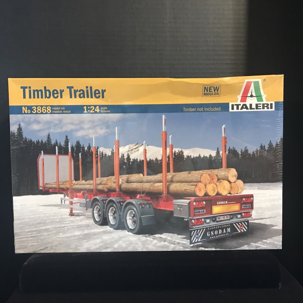 ITALERI 3868 TIMBER TRAILER MODEL KIT-NIB-1:24 SCALE