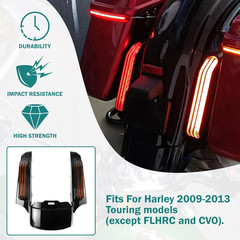 Rear Fender Fascia Extension Fit for Harley Touring Mudguard with LED Turn Signa