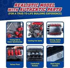 PLAYZ V8 COMBUSTION ENGINE WORKING MODEL 270 STEEM PARTS