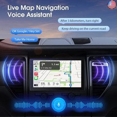 Double Din Car Stereo Radio with 7 inch HD Touchscreen, Wireless Apple Carplay