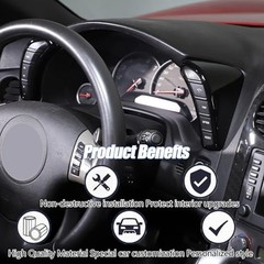 Dashboard Button Cover Trim Compatible with Chevy Corvette C6 2005 Gloss black