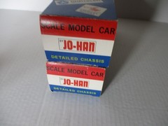 LOT OF TWO JO-HAN ASSEMBLED SCALE MODEL CAR EMPTY BOXES