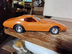 1974 454 Metallic Orange CORVETTE Sting Ray w BOX Promo Dealer CHEVY Model
