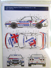 Decalpool 1/24 Scale Skyline GT-R R32 Reebok Group A #1 1990 Decal Sheet DP174