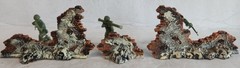 BOMBED BUILDING BRICK WALL WWII TOY SOLDIER MILITARY DIORAMA 3 PIECE SET