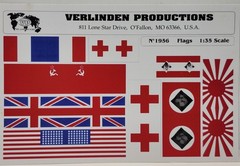 Verlinden Productions 1956 1/35 scale Flags USA British Japan German Red Cross