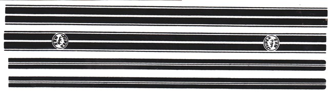 Side Stripes for Super Bee and for 1970 Plymouth 1/24th – 1/25th Scale Decals