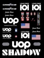#101 UOP Shadow Can Am James Hunt or Jackie Oliver 1/24th – 1/25th Scale Decals