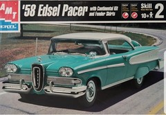 1958 Edsel Pacer WHITEWALL TIRES & HUBCAPS from AMT 1:25 Model Kit 58