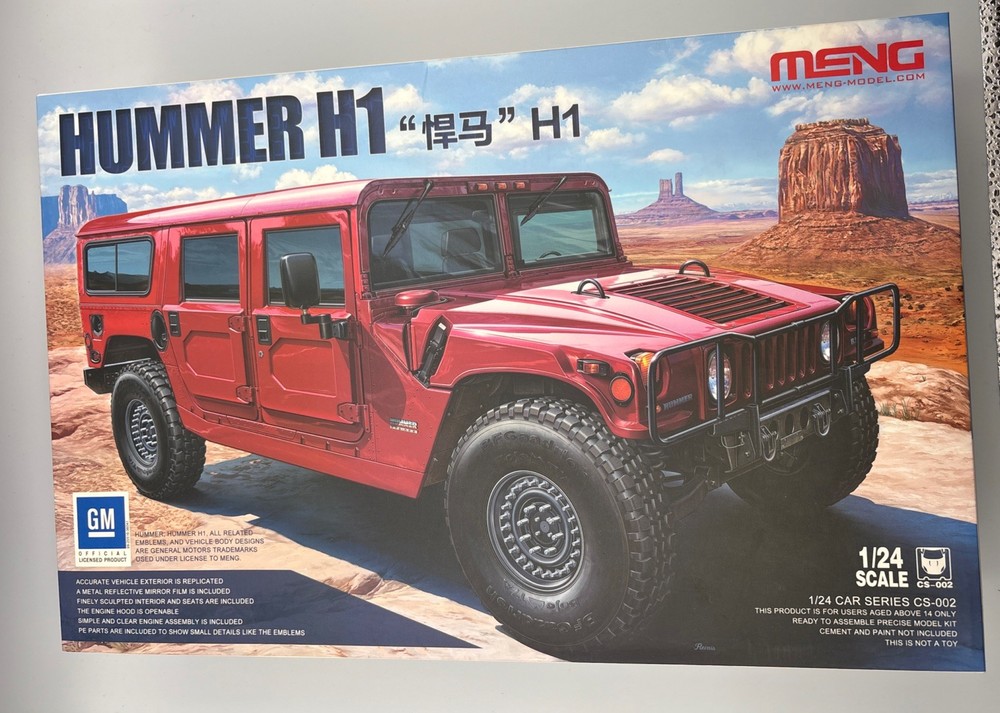 Meng, Hummer, H1, Humvee, SUV, 4WD, Model Kit, 1/24 Scale.