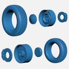 1/18 Resin 15 inch Mopar Steelie Wheels, BFGoodrich Radial T/A Tires, and Brakes