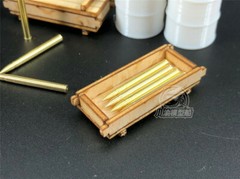 1/35 Scale 75mm Tank Bullets Metal Model with Ammunition Box Oil Drum