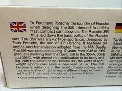 1988 Fujimi Porsche 356B 1600S Roadster 29 Model Car Plastic Kit Parts Only