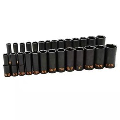 1/2 in. Drive 6-Point SAE/Metric Hi-Viz Deep Impact Socket Set (27-Piece)