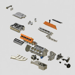 1/25 3D Resin Dodge/Mopar Hemi HellCat EngineW/Transmission Scale Model Kit Part