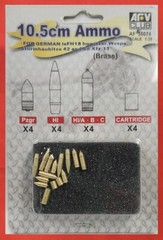 AFV Club AF35074 Turn Brass 1/35 German 10.5cm Ammo for leFH18, Wespe – USA Ship