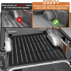 Truck Mat Compatible with 2024-2026 Ford F150 & Lightning 5.5FT Accessories, Tru