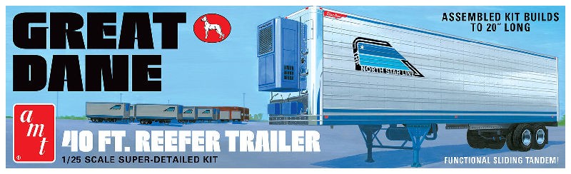 AMT 1249 1/25 Great Dane 40′ Reefer Trailer Model Kit