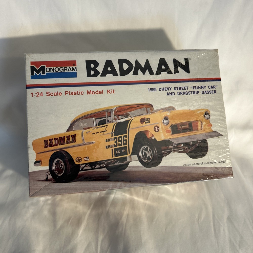 1973 Monogram Badman ’55 Chevy Street Funny Car Gasser 1:24 Factory Sealed !