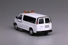 596 1:64 White GMC Express 3500 Police Van Diecast Display Gift Model Collection