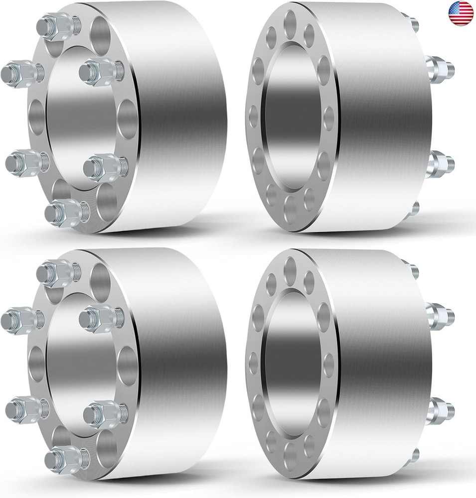 OCPTY 4PCS 6×5.5 to 6×5.5 Wheel Spacers 3″ Wheel Adapters 12×1.5 Studs 108mm