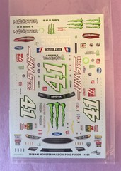 1/24 POWERSLIDE 2018 #41 KURT BUSCH MONSTER/HAAS CNC FUSION NASCAR DECAL