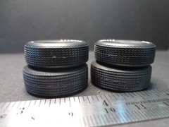 1:25 scale pad printed GOODYEAR Good Year Polyglas GT Tires 2X Front + 2X Rear