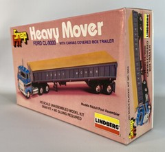 Vintage HO Lindberg Snapfit Ford CL-9000 Heavy Mover 1052 Canvas Covered Trailer