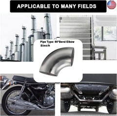 OD 5 Inch 90 Degree SS304 Stainless Steel Bend Tube Exhaust Elbow Pipe for Car