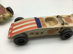 Lot of 2 Vintage Pinewood Derby Race Cars for Parts or Repair Cub Scout Free S/H