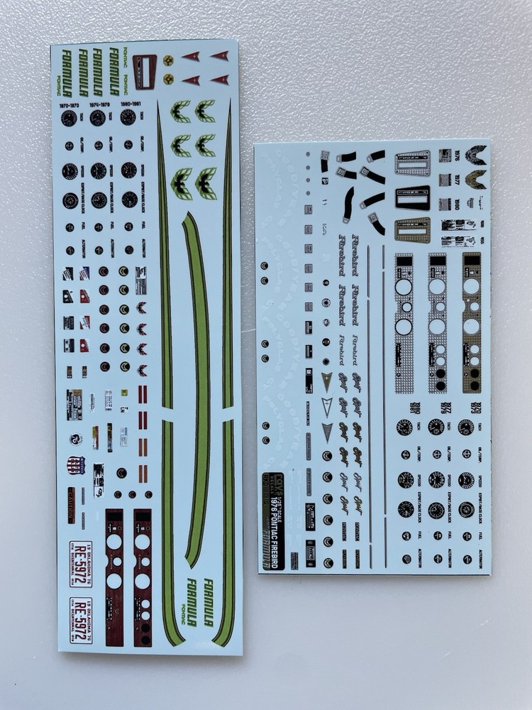 1976 Pontiac Firebird Formula D98 Stripe (Green) 1/25 Scale Model Car Decals