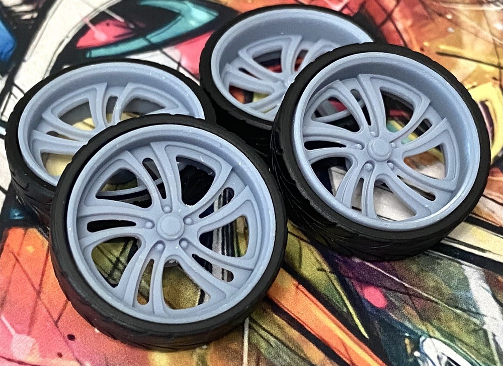1/24 Resin: 26 Scale-Inch “ATL 404” Model Car Wheels/Tires,1/25, 3D Print