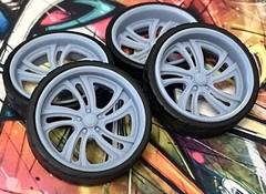 1/24 Resin: 26 Scale-Inch “ATL 404” Model Car Wheels/Tires,1/25, 3D Print