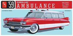 AMT 1395 1:25 1959 Cadillac Ambulance with Gurney Plastic Model Kit