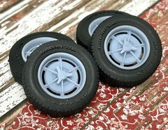 1/24 Scale: 15-inch “1963 Corvette 6-Spoke” Resin model car wheels/tires