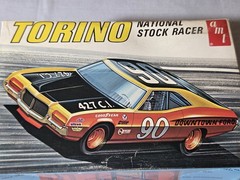 RARE Vintage 1/25 AMT TORINO NATIONAL STOCK RACER T391 NOS COMPLETE 1970s NICE!