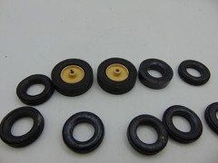 Lot of vintage 1960’s Model Car or Truck Parts Misc. Junkyard Wheels Tires Caps
