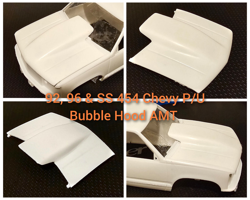 LEX’S SCALE MODELING Resin Bubble Hood for ’92, ’96 & 454 SS Chevy P/U AMT 1/25.