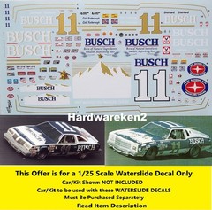 NASCAR DECAL #11 BUSCH 1979-80 OLDS CHEVY CALE YARBROUGH 1/25 POWERSLIDE